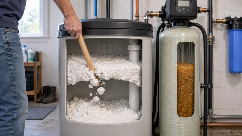 salt bridge in water softener